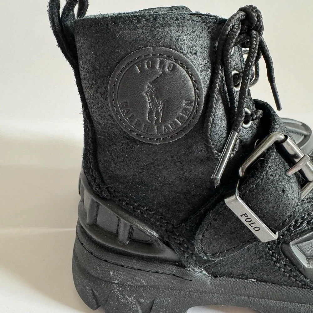 Polo Ralph Lauren Kids Boys‎ Black Oslo High Top Boots 11 Child Streetwear Duck
